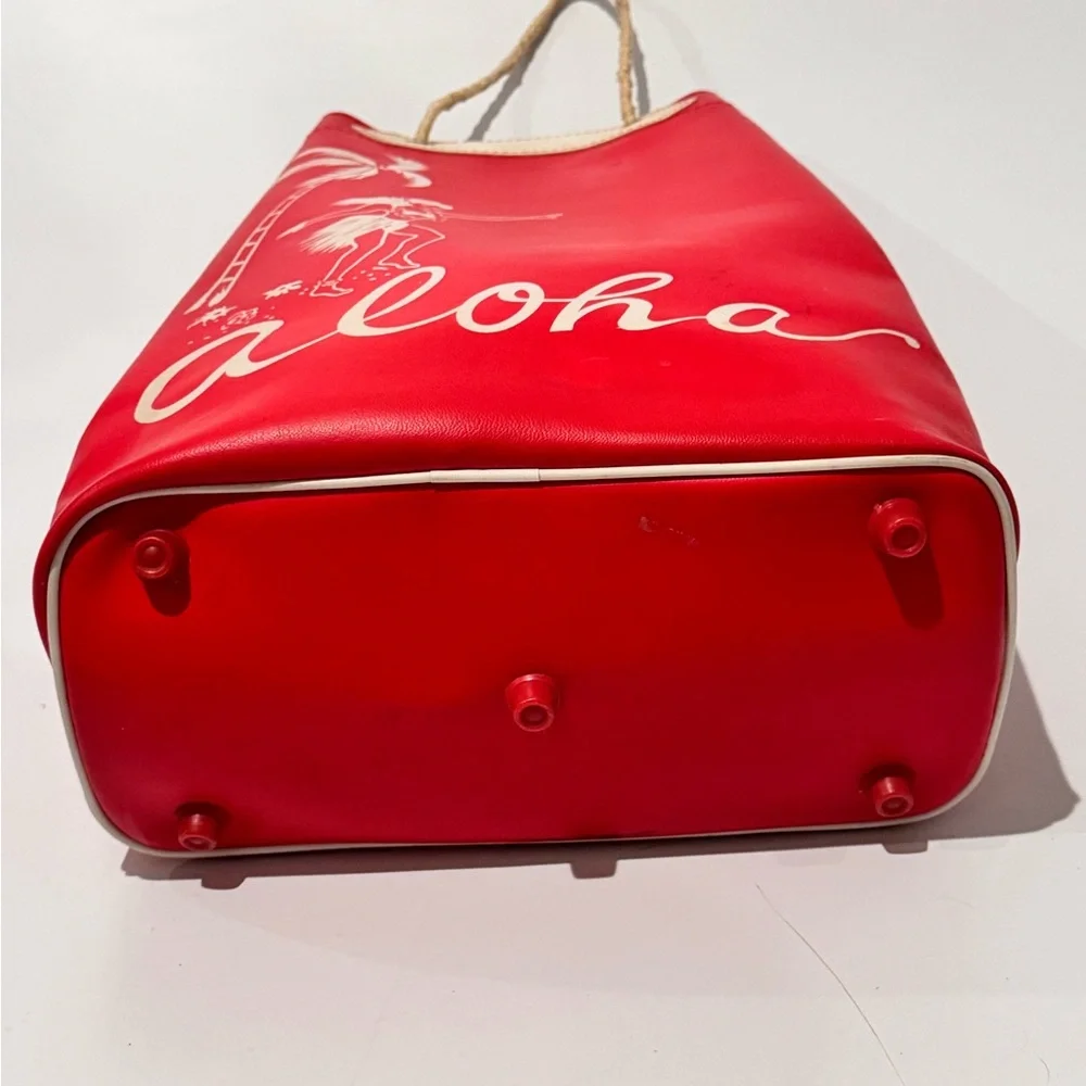 Vintage Aloha Red Vinyl Tote Bag